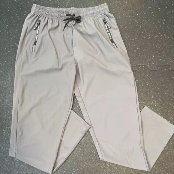 MENS 2 POCKET SWEATPANTS GYM SPORTS WORKOUT SWEAT PANTS S-M DARK GRAY GREAT COND - Picture 1 of 12